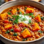 Cozy Sweet Potato and Lentil Autumn Stew Recipe First Image