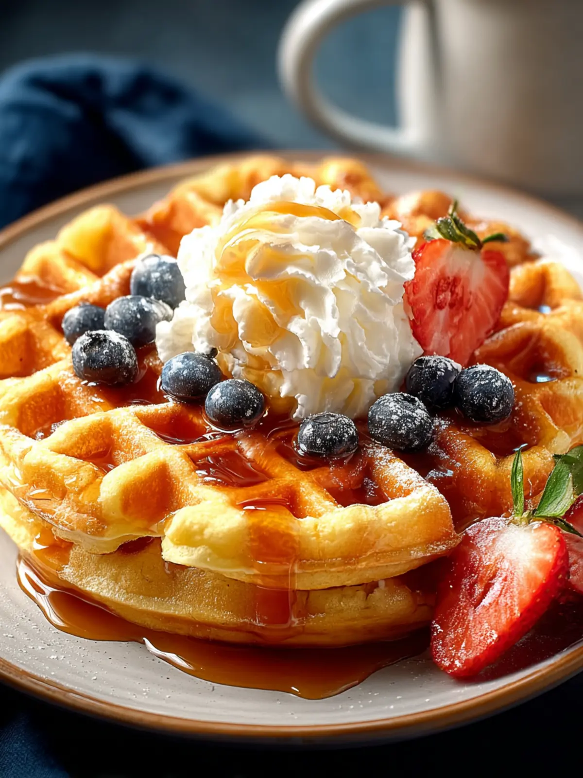 Fluffy Cottage Cheese Waffles - A Breakfast Delight! First Image