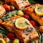 Irresistible Lemon Garlic Salmon Tray Bake Recipe First Image