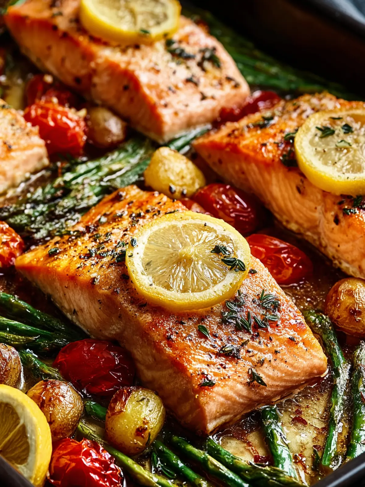 Irresistible Lemon Garlic Salmon Tray Bake Recipe First Image