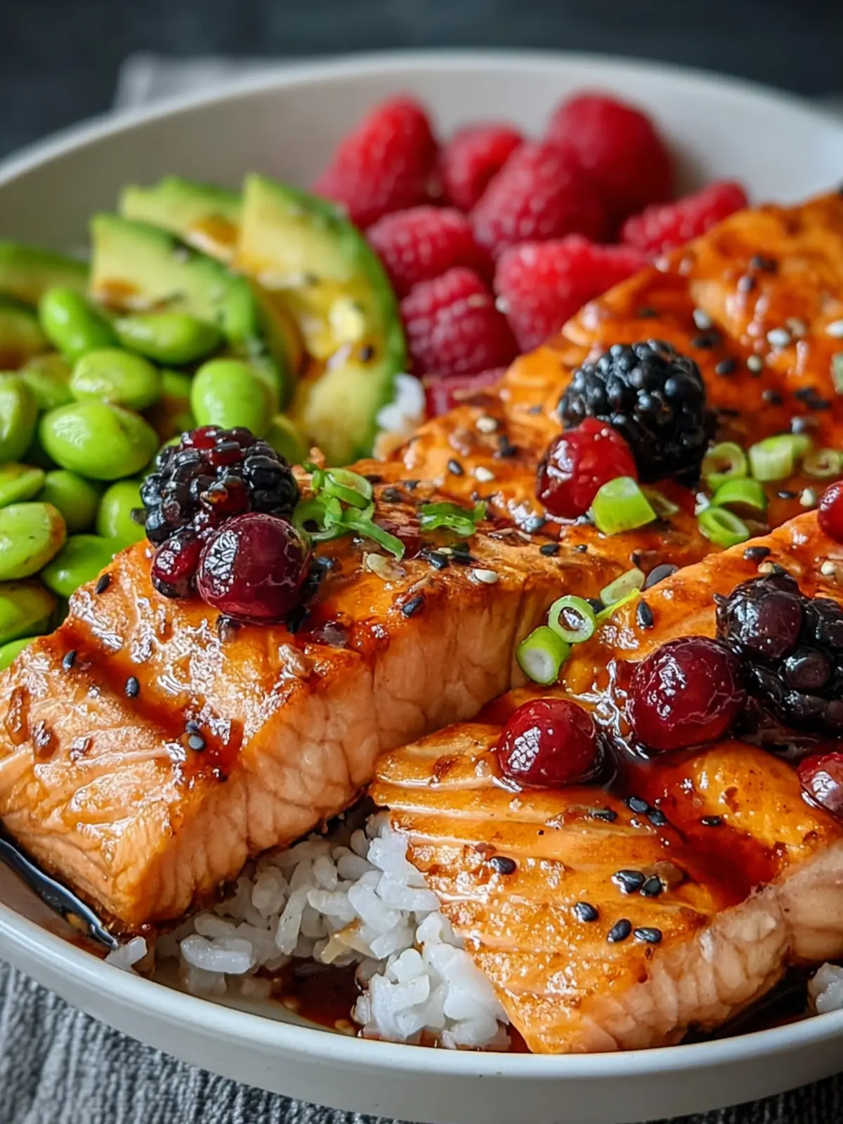 Irresistible Cranberry Teriyaki Salmon Bowls Recipe First Image