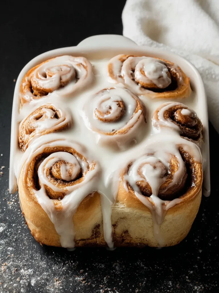 High Altitude Homemade Cinnamon Rolls with Vanilla Icing First Image