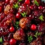 Quick Christmas Cranberry Meatballs First Image