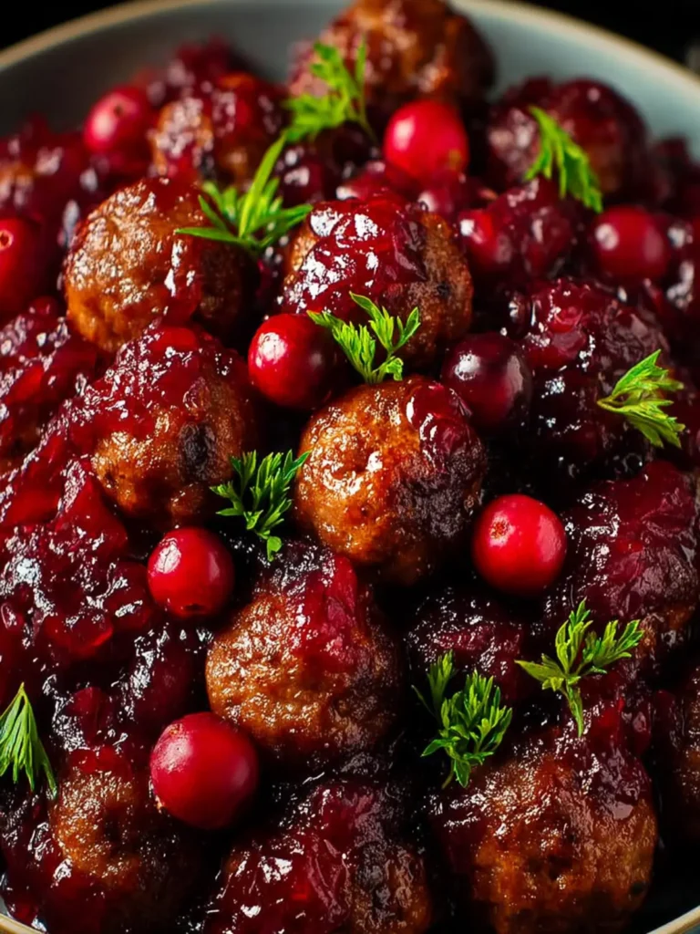 Quick Christmas Cranberry Meatballs First Image