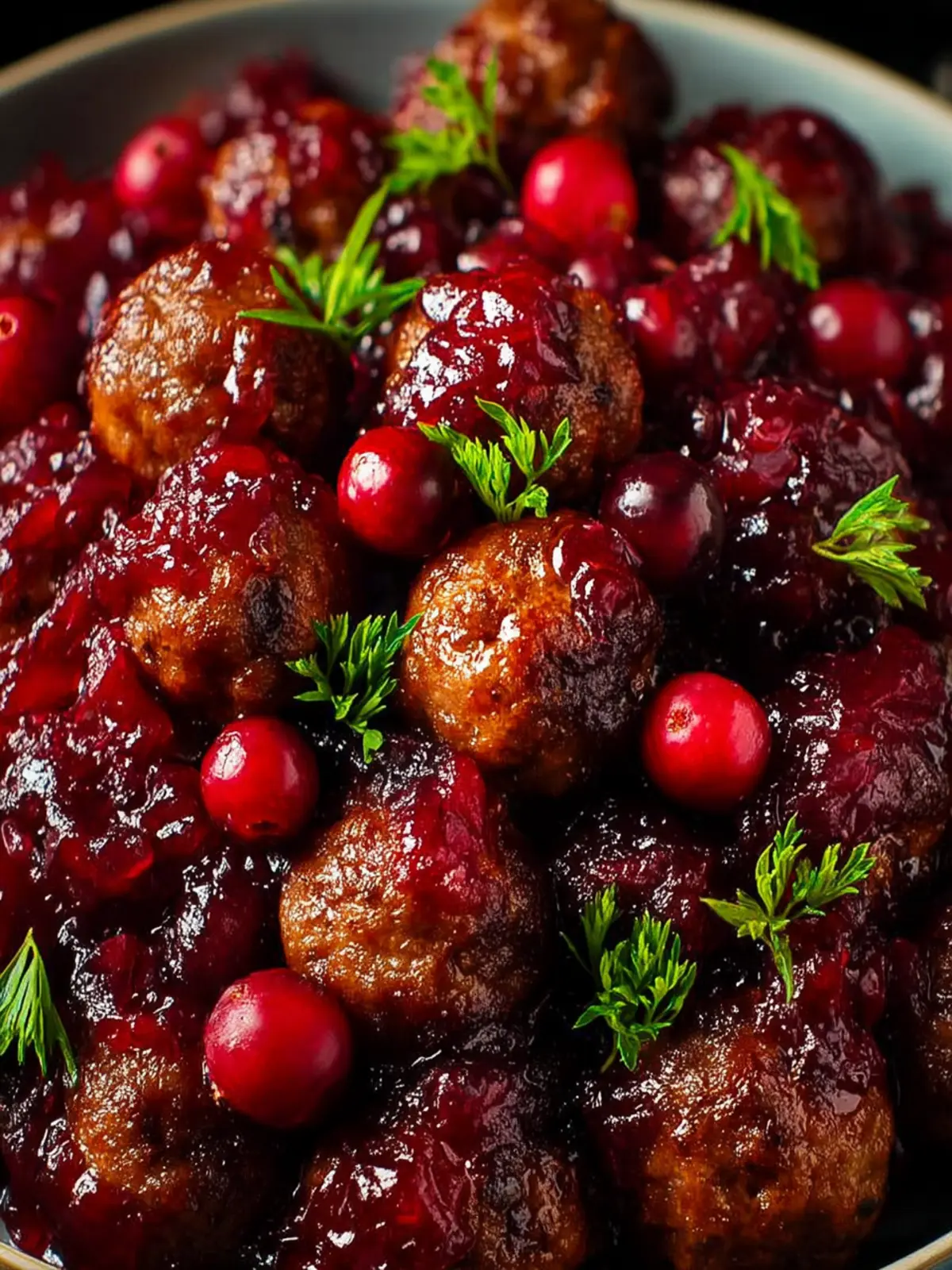 Quick Christmas Cranberry Meatballs First Image