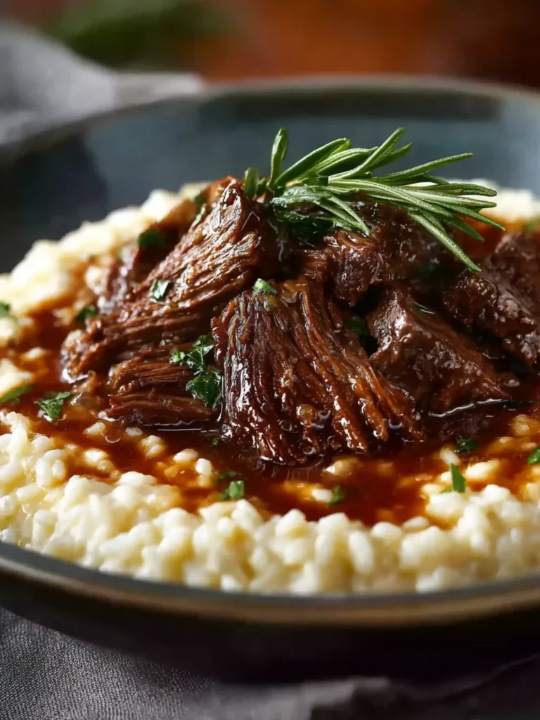 Slow-Braised Pot Roast with Creamy Parmesan Risotto Recipe First Image
