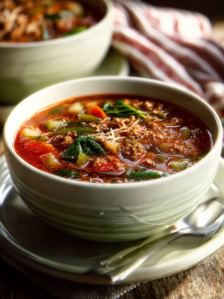 Ground Beef Vegetable Soup First Image