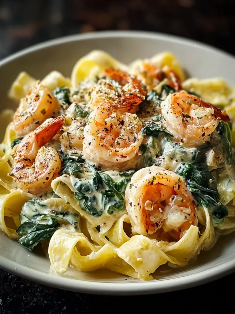 Irresistible Creamy Shrimp and Spinach Ricotta Pasta Recipe First Image