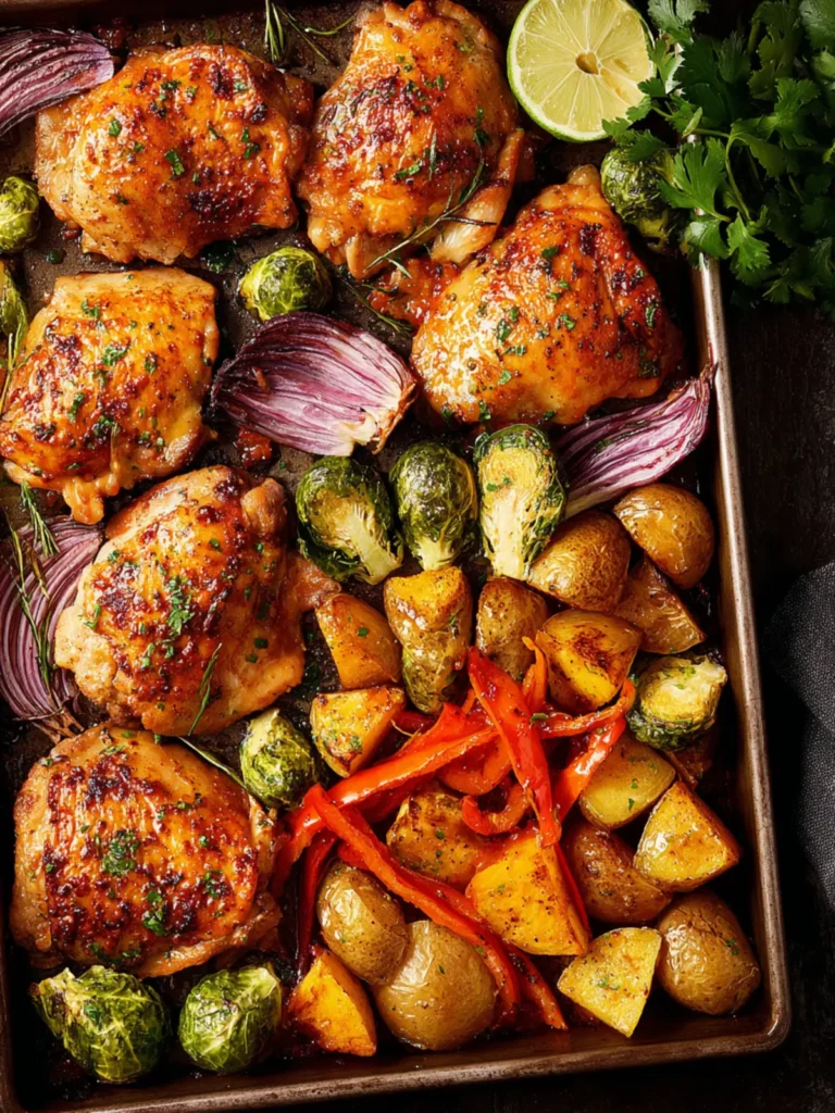 Spicy Honey Chicken Sheet Pan Dinner First Image