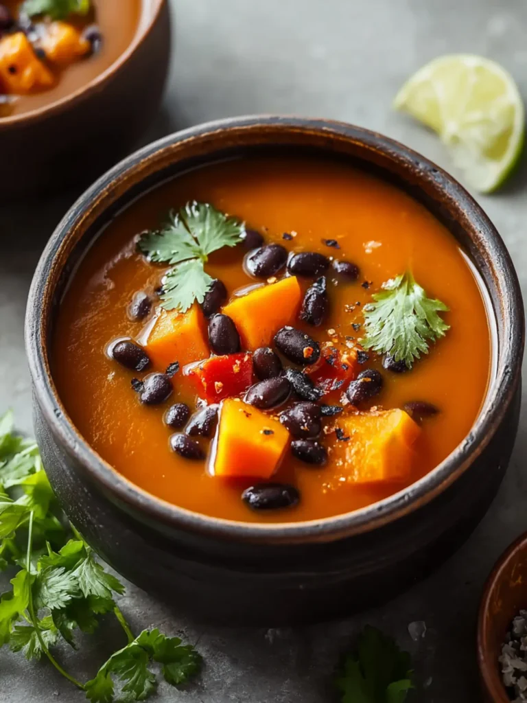Sweet Potato & Black Bean Soup Recipe First Image