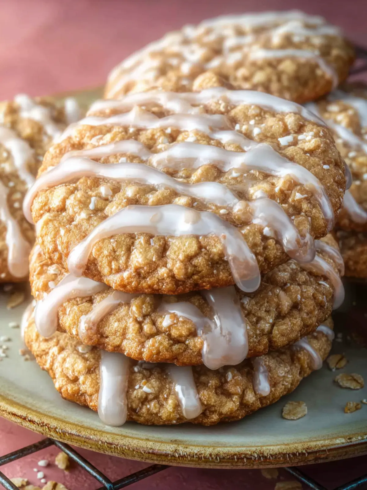 Homemade Iced Oatmeal Cookies First Image