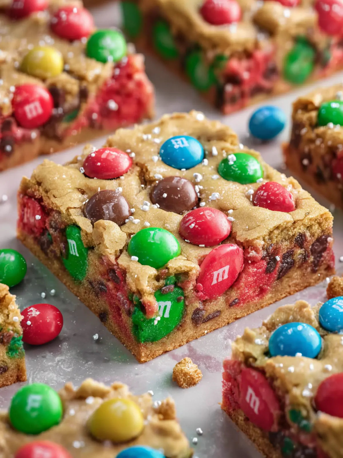 M&M Christmas Cookie Bars First Image