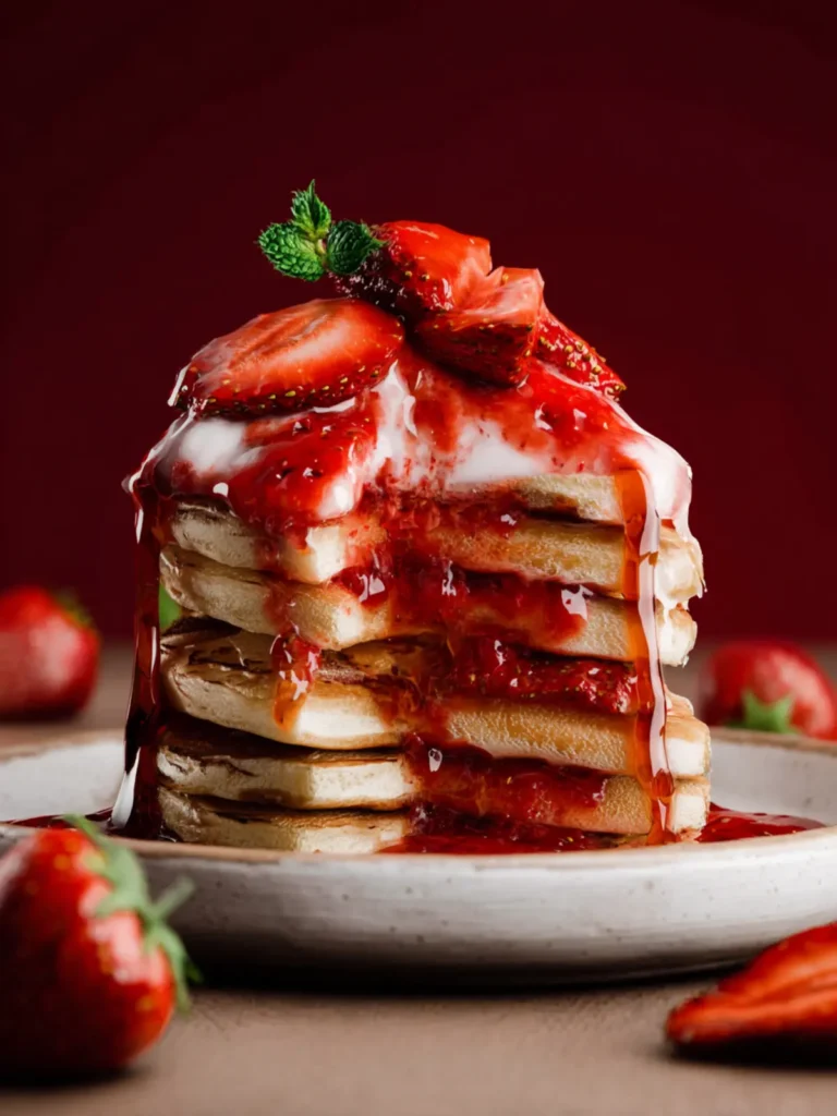 strawberry pancakes compote First Image